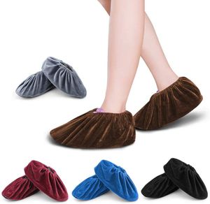 5 Paare Schuhüberzieher Anti-Rutsch Sohle 5 Farbige Flanell Schuh Bedeckung Staubfrei Überschuhe für Haushalt Wiederverwendbar&Waschbare