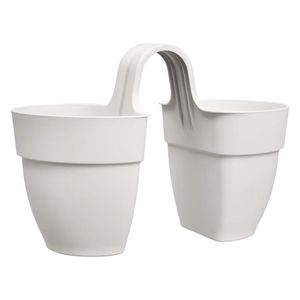 elho® Vibia campana Geländertopf Flower Twin Seidenweiß 21 cm - Kunststoff