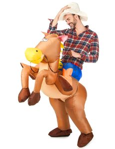 Aufblasbarer Cowboy Huckepack Kostüm