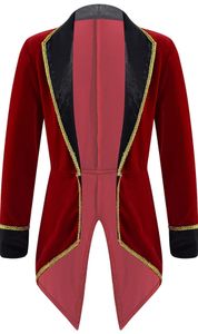 Kinder Zirkusdirektor-Outfit Gr. 170-176 Cm Langarmige-Mantel Fransen-Smoking-Mantel für Halloween, Weihnachten und Cosplay