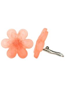 Clip Ohrring 30mm Blüte rosa-transparent matt Kunststoff-Bouton rosa 30mm