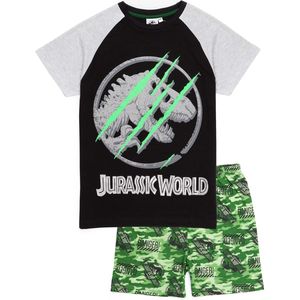 Jurassic World - Schlafanzug mit Shorts für Jungen NS6736 (116) (Schwarz/Grün/Grau)