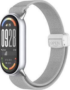 INF Magnetisches geflochtenes Armband für Xiaomi 10/9/8 - Metallkopf Hellgrau