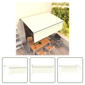 The Living Store Markise Automatisch Einziehbar mit Volant 4,5x3 m Creme