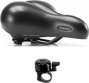 Selle Royal - Journey Unisex Sattel gepolstert schwarz Fahrradsattel inkl.Fahrradklingel