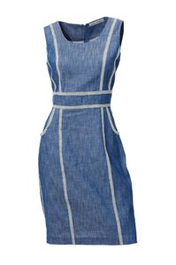 ASHLEY BROOKE Damen Designer-Jeanskleid, blau, Größe:36