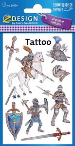 AVERY Zweckform ZDesign KIDS Tattoos "Ritter" 1 Blatt à 8 Tattoos