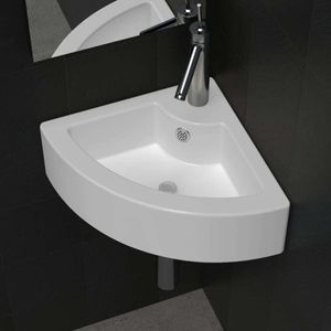 vidaXL Umývadlo s prepadom 45 x 32 x 12,5 cm Biele