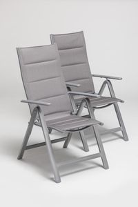 Sada 2 skládacích židlí Merxx Bermeo, stříbrná/diamantově hnědá