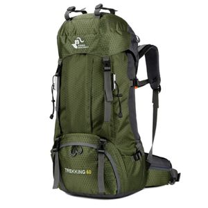 turistický batoh 60L Vodoodpudivý batoh na lezení a kempování Cestovní batoh s pláštěnkou