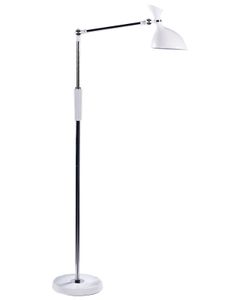 BELIANI LED-Stehlampe Weiß Metall und Kunststoff 169 cm Dimmbar CCT Verstellbarer Arm und Schirm Moderne Beleuchtung Bogenlampe Heim Büro