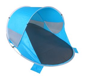 Strandmuschel Pop Up Strandzelt Grau + Blau Wetter + Sichtschutz Zelt