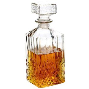 EXCELLENT HOUSEWARE Glaskaraffe DEKANTER Glasflasche für Whisky Cognac Brandy