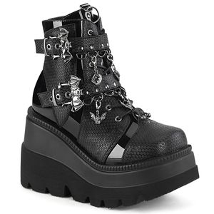 Demonia SHAKER-66 Stiefel Ankle Boots schwarz, Größe:EU-38 / US-8 / UK-5