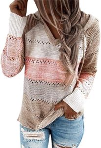Damen Grobstrick Pullover Lässiger Strickpullover Langarm Pullover Hoodie Colorblock Sweatshirt Eleganter Pullover Rundhals Lose Top Damen Herbst Winter Oberbekleidung Rosa Mittel Damen Grobstrick Pullover Lässiger Strickpullover Langarm Pullover Hoodie Colorblock Sweatshirt Eleganter Pullover Rundhals Lose Top Damen Herbst Winter Oberbekleidung Rosa Mittel