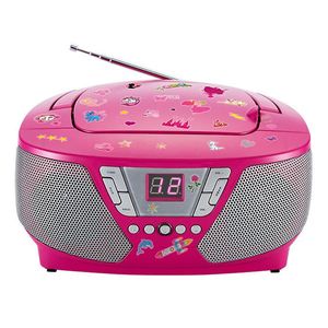 Bigben Interactive CD60RSSTICK Tragbares Kinder Radio, FM, CD-Audio, Portable CD Player, Farbe: Pink