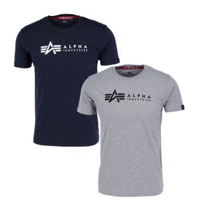 Alpha Industries Herren 2er-Pack Label Grafik T-Shirt, Mehrfarbig XL