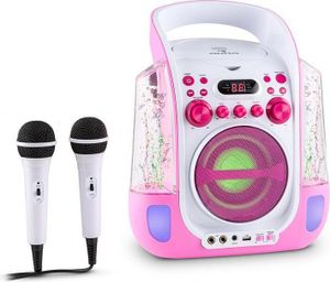 Auna KTV Karaoke Musikbox mit Mikrofon, Tragbare Karaoke-Maschine mit 2 Mikrofonen, CD Player & Lautsprecher, Partybox für Kinder & Erwachsene, LED-Display, Karaoke Anlage mit RCA-Video/AUX/USB