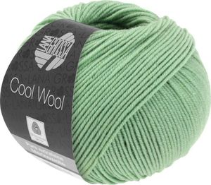 Lana Grossa COOL WOOL 50 g pflegeleichtes Strickgarn aus extrafeiner Wolle 95 Farben, Farbe:2078 - Resedagrün