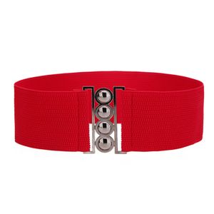 Taillengürtel, breites Perlen-Elastikband, einfarbiger Bund für den täglichen Gebrauch, Rot