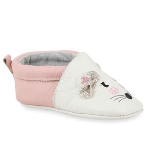 Mytrendshoe Kinder Krabbelschuhe Baby Schuhe Pantoffeln Hausschuhe Emoji 78785, Farbe: Weiß Rosa, Größe: 20