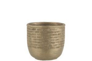 J-Line Blumentopf Chalet - Zement - Grün/Gold - Large - Ø 17,5 cm