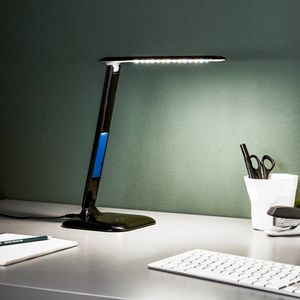 BRILLIANT schwarze LED Schreibtischlampe GLENN | Tischleuchte mit Touchdimmer und vielen weiteren Funktionen | 6,5W 320 Lumen 2800 - 6500 Lumen | Kunststoff/Metall
