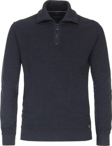 CASAMODA Herren Strick-Troyer Langarm Zipper Regular-Fit Marine XL
