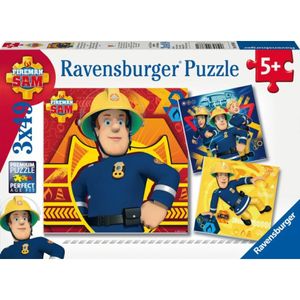 RAVENSBURGER Puzzle Požárník Sam v nebezpečí 3x49 dílků