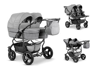 Zwillingskinderwagen 4 in 1 Twin Star inkl. Autositze - 13 Teile -  in 16 Farben