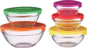 10 tlg Glasschüssel Set stapelbar Deckel Frischhaltedosen Vorratsdosen