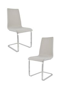 t m c s Tommychairs - sada 2 konzolových židlí LONDON s vysoce pevným obdélníkovým konzolovým rámem z oceli a sedákem z vícevrstvého dřeva čalouněným a potaženým látkou v barvě perleťově šedé