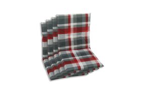 GO-DE Textil, Sesselauflage Niederlehner, 4er Set, Farbe: rot, Maße: 98 cm x 48 cm x 5 cm, Rueckenhoehe: 52 cm