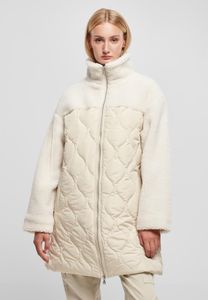 Pikowany płaszcz damski Urban Classics Oversized Sherpa softseagrass/whitesand - M