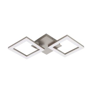 EGLO LED Deckenleuchte Huerta, Wohnzimmerlampe, Deckenlampe, Küchenlampe in Nickel-Matt, Kunststoff in Weiß, LED Schlafzimmerlampe warmweiß EGLO LED Deckenleuchte Huerta, Wohnzimmerlampe, Deckenlampe, Küchenlampe in Nickel-Matt, Kunststoff in Weiß, LED Schlafzimmerlampe warmweiß