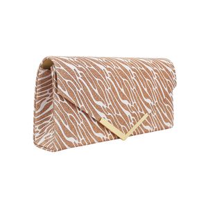 Gold Damen-Clutch mit glitzernder Welle, Mini-Handtasche mit abnehmbarer 120-cm-Kette, Größe 24 cm x 12 cm x 5 cm