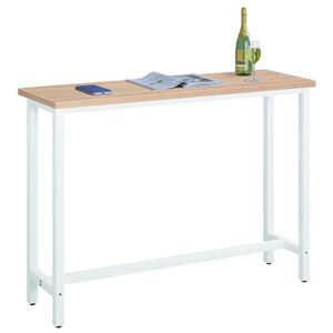 WOLTU 1x Bartisch Bistrotisch Stehtisch Esstisch, Metallgestell, Tischplatte aus MDF, Helle Eiche, 140x40x100cm(BxTxH)