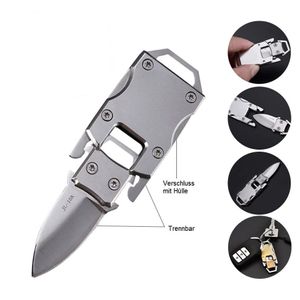Mini Messer Taschenmesser Einhandmesser Taschenwerkzeug Gürtelmesser Outdoor EDC - Silber