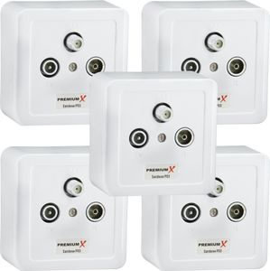 PremiumX 5x PX3 Antennendose 3-Fach Enddose Antennen-Dose Einzel und Stichleitungsdose Aufputz Unterputz SAT-TV-RADIO HD Multimediadose
