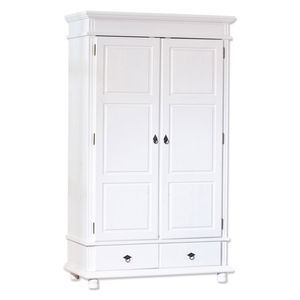 Kleiderschrank Schlafzimmerschrank Schlafzimmer Danz 2 weiß massiv 2 Türen 2 Schubladen