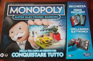 Hasbro Monopoly Super Electronic Banking (Spielschachtel mit elektronischem Kreditkartenleser, italienische Version).