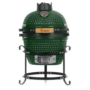 BBQ-Toro Kamado Grill Holzkohlegrill Ø 32 cm "HAIIRO" mit Grillrost und Thermometer, Grün