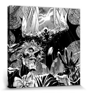 Batman Poster Leinwandbild Auf Keilrahmen - Angriff Auf Joker, DC Comics (60 x 60 cm)