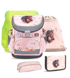 Mini-Fit Horse Chestnut Schulranzen Set 5-teilig mit extra Regenschutz