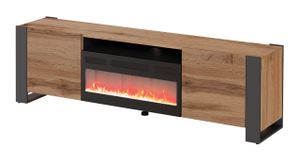 Fernsehschrank WOOD EF mit elektrischem Kamin Heizfunktion Lowboard Tv-Schrank Wotan Eiche