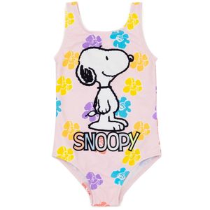 Snoopy - Badeanzug für Kinder NS6945 (110) (Pink/Weiß/Gelb)