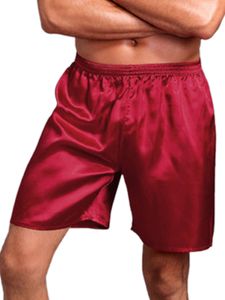 Herren Schlafhosen Loose Shorts Classic Fit Shorts Elastische Taille Pyjama Shorts Tiefrot,Größe L