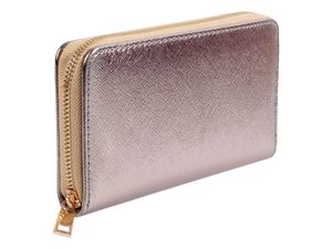 Geldbörse Brieftasche Uni Farben Damen , Variante wählen:silber metallic