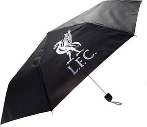 Liverpool FC - Skládací deštník s erbem TA6140 (jedna velikost) (černá/stříbrná)