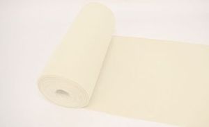 Bündchenstoff LUC Creme, Uni 270 g/m², Strickschlauch glatt/fein, 35cm Schlauch, Meterware